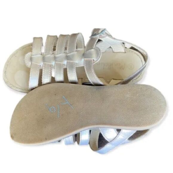 Mini Boden Teen Girls Leather Sandal Rose Gold Metallic Size 6 - Picture 3 of 3